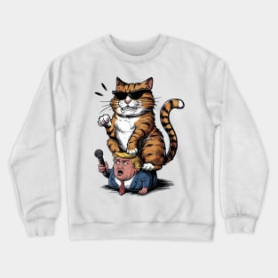 Cats Against Trump, Funny Cat Crewneck Sweatshirt